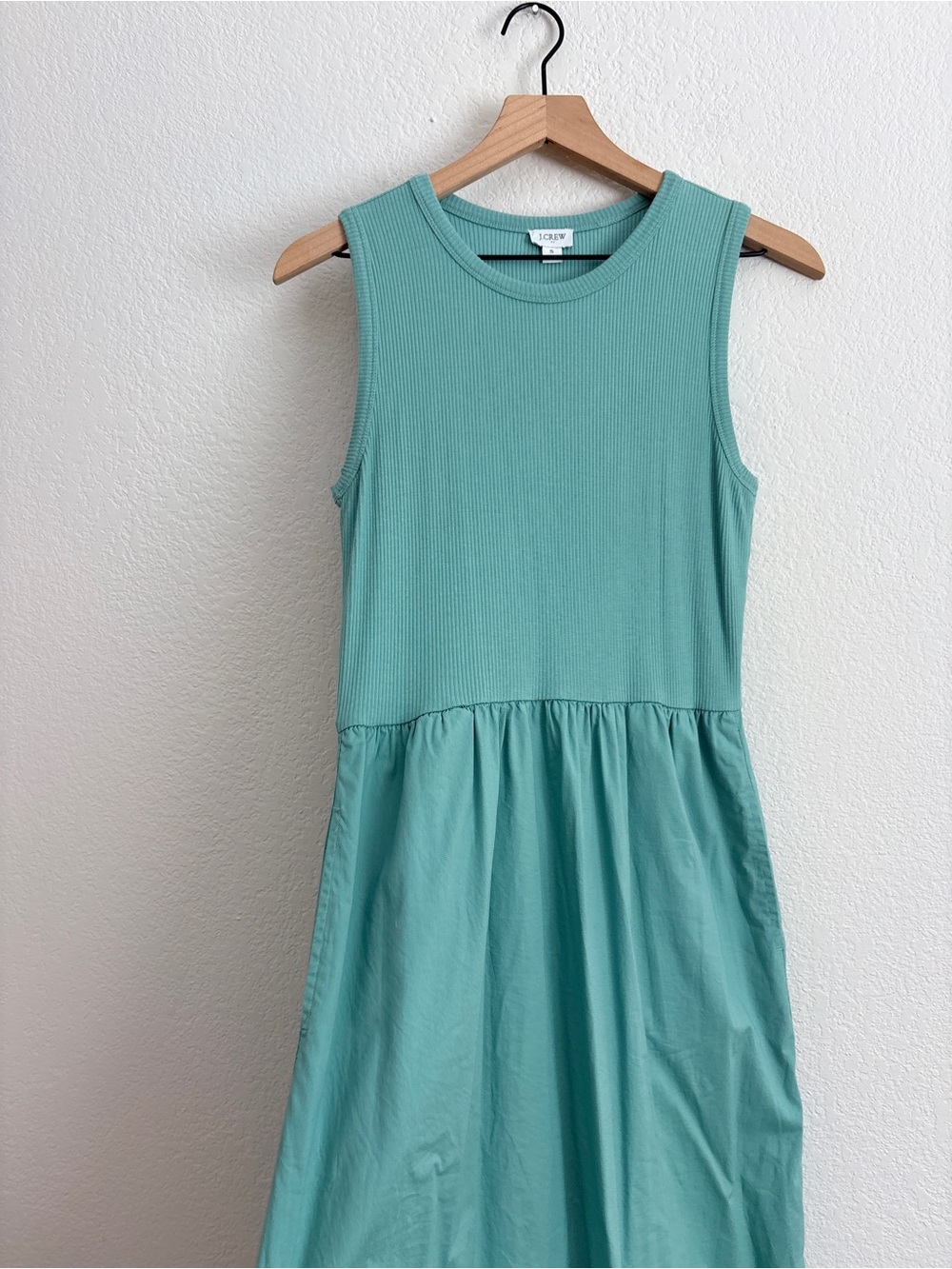 J. Crew Poplin Sleeveless Teal Midi Dress